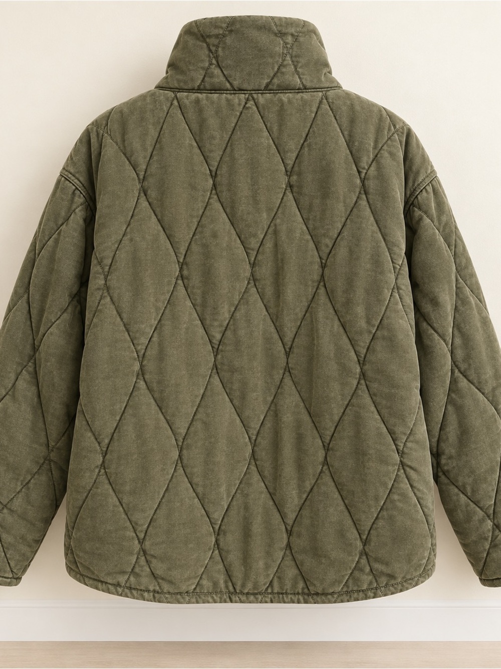Free People Puffer Pillow Quilted Jacket Olive Green Size S - Picture 4 of 5